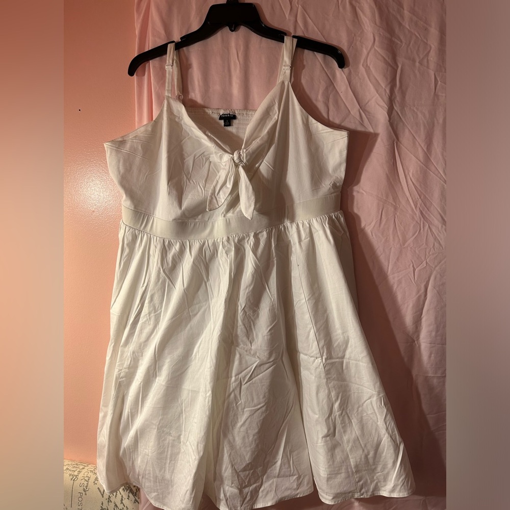 Torrid White Tie Front Dress